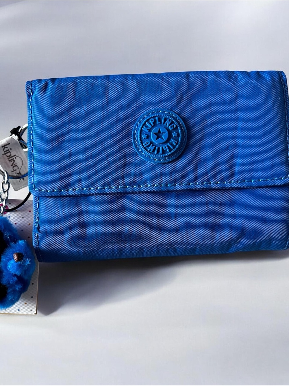 Kipling PIXI Snap Medium Trifold Wallet AC3710 French Blue NWT Incredibly Rare!